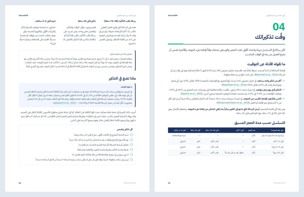 دليل الحد من عدم الحضور: صفحات من الداخل 2