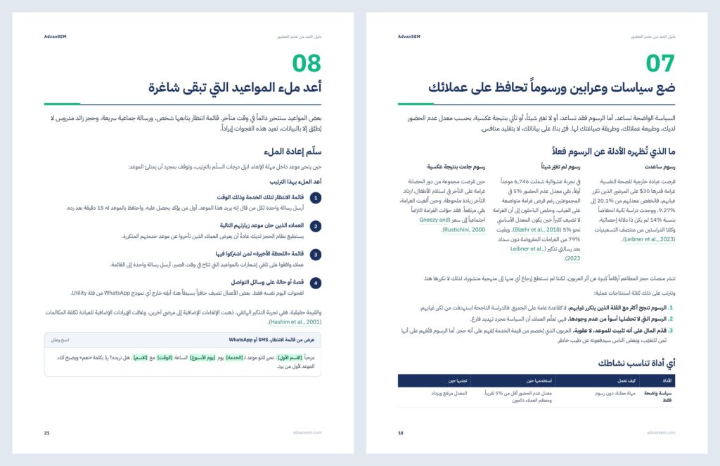 دليل الحد من عدم الحضور: صفحات من الداخل 3