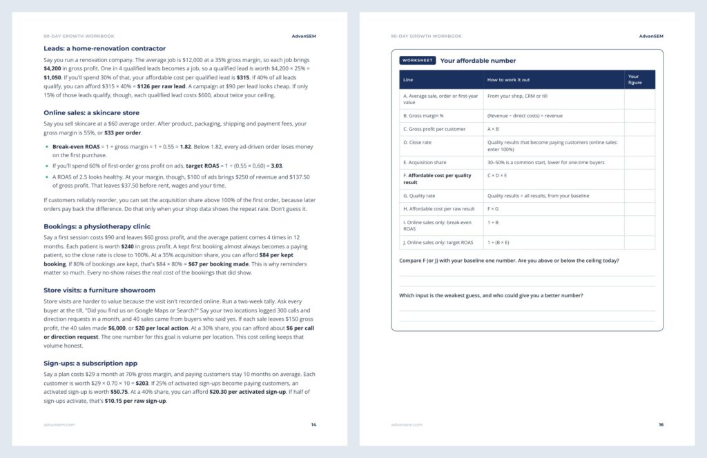 90-Day Growth Workbook: inside pages 2