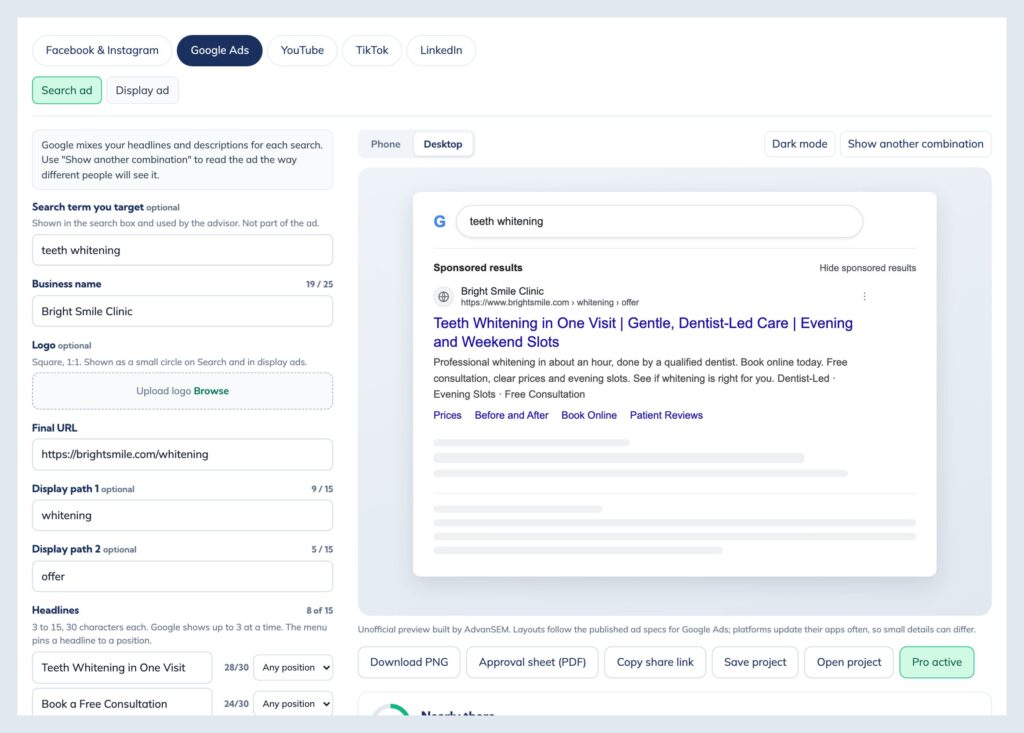 Ad Preview Studio Pro: inside pages 1