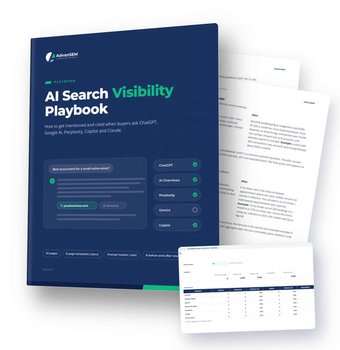 AI Search Visibility Playbook: cover and inside pages