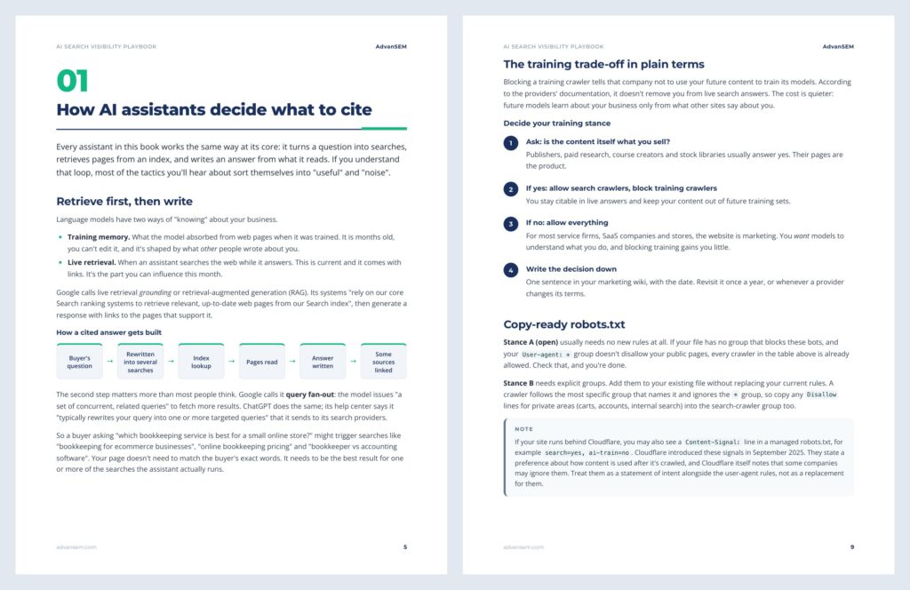 AI Search Visibility Playbook: inside pages 1