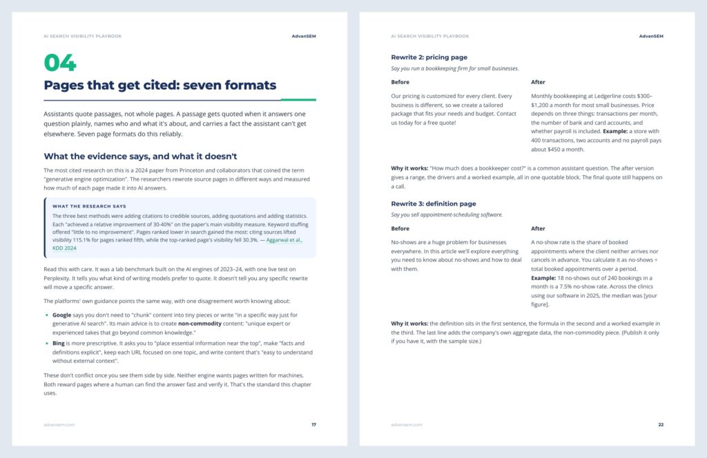 AI Search Visibility Playbook: inside pages 2