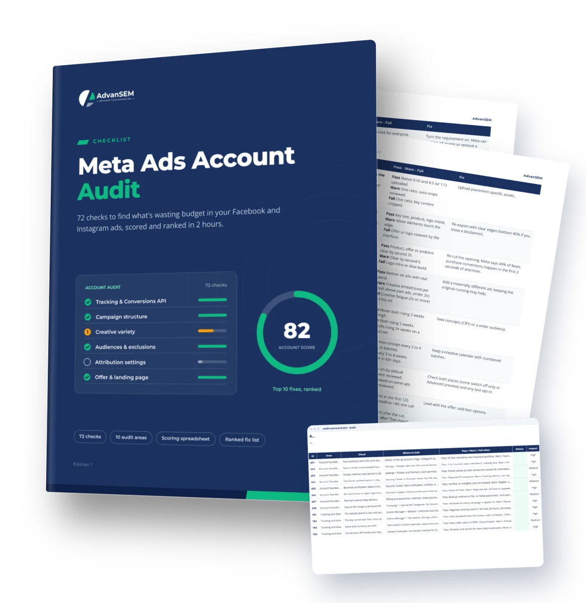 Meta Ads Account Audit: cover and inside pages