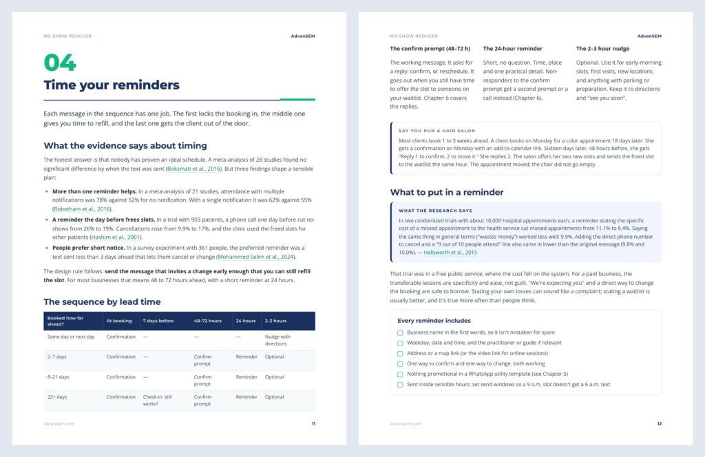 No-Show Reducer: inside pages 2