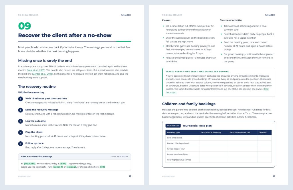 No-Show Reducer: inside pages 4