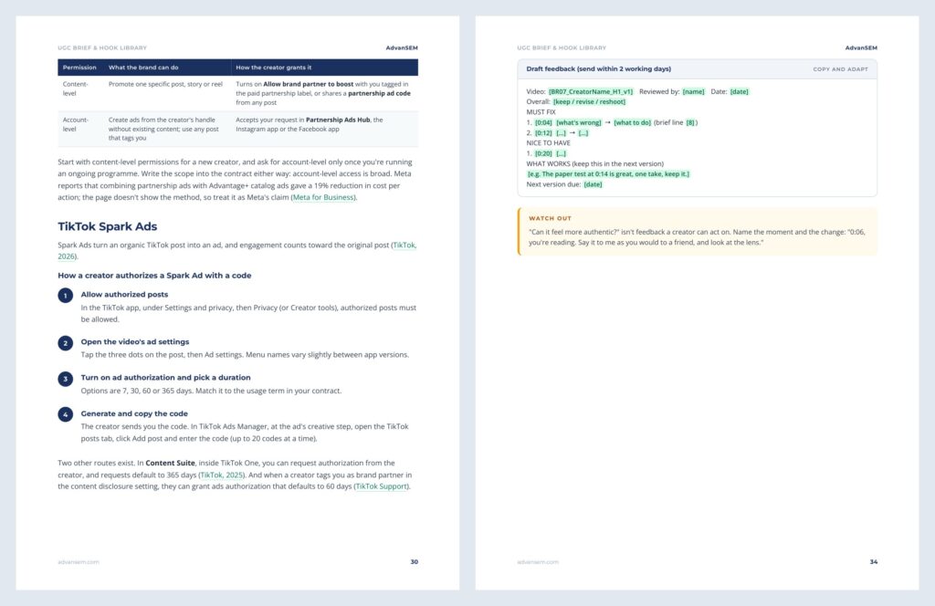 UGC Brief & Hook Library: inside pages 4
