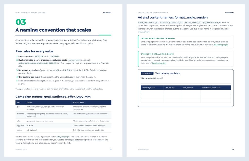 UTM & Campaign Naming Builder: inside pages 2