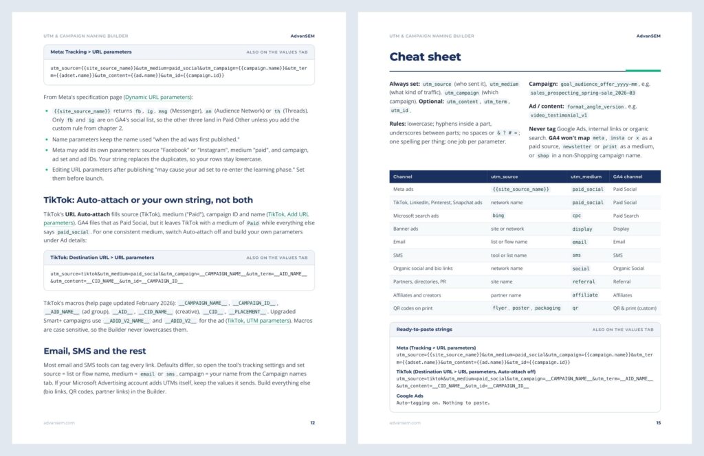 UTM & Campaign Naming Builder: inside pages 3